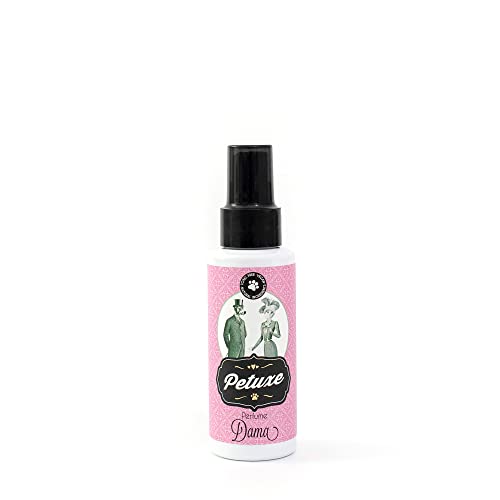 Petuxe Perfume vegano para perros de origen natural. Colonia en spray para mascotas. Corrector de olor para mascotas. Cachorros y adultos. Efecto duradero (Dama)