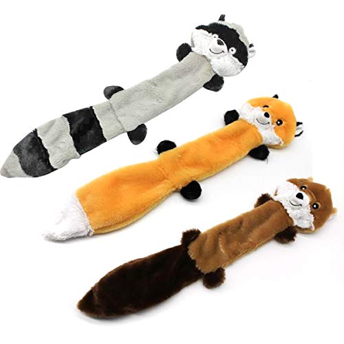 Petyoung Juguetes para Masticar sin Relleno para Perros 3 Piezas de Relleno Juguetes de Peluche para Perros Gratis para Perros Pequeños Juguetes Duraderos para Masticar Animales Lindos de