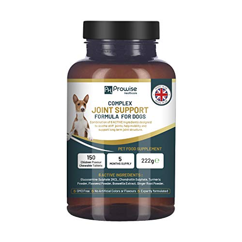 PH PROWISE Healthcare Fórmula compleja para el Apoyo de Las articulaciones para Perros formulada por Expertos I 150 tabletas masticables con Sabor a Pollo (Suministro para 5 Meses)