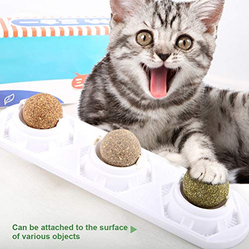 Phayee Catnip Cat Toy, Catnip Ball Cat Toy, Catnip Natural, Juego de Empleo para Gatos y Gatitos, Snack Molar para Gatos Autoadhesivo