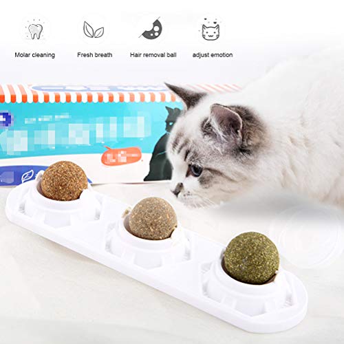 Phayee Catnip Cat Toy, Catnip Ball Cat Toy, Catnip Natural, Juego de Empleo para Gatos y Gatitos, Snack Molar para Gatos Autoadhesivo