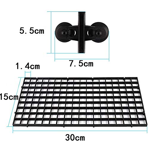 PhoenixDN 4 Piezas Separador de Aislamiento de Acuario, Divisor de Pecera, con 8 Clips de Ventosa,Divisor de Rejilla de Pecera para Mantener a Los Diferentes Peces de La Pelea.