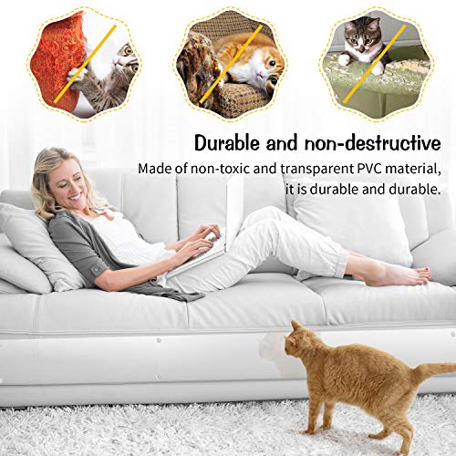 Pidsen Protector de Muebles Gatos, 4PCS Transparente Autoadhesivas contra Arañazos de Gato Protector con 20 Tornillos Rascador para Gatos y Perro, Protector de sofá para Detener