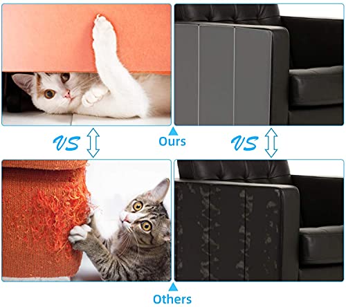 Pidsen Protector de Muebles Gatos, 4PCS Transparente Autoadhesivas contra Arañazos de Gato Protector con 24 Tornillos Rascador para Gatos y Perro, Protector de sofá para Detener