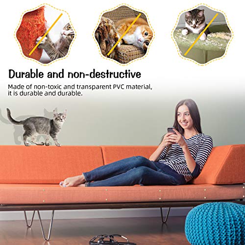 Pidsen Protector de Muebles Gatos, 7PCS Transparente Autoadhesivas contra Arañazos de Gato Protector con 40 Tornillos Rascador para Gatos y Perro, Protector de sofá para Detener