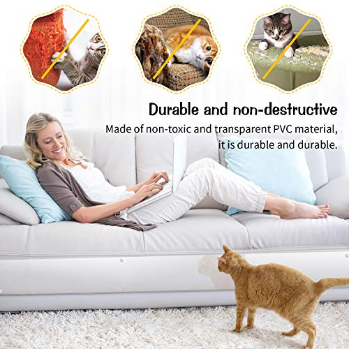 Pidsen Protector de Muebles Gatos, 8PCS Transparente Autoadhesivas contra Arañazos de Gato Protector con 40 Tornillos Rascador para Gatos y Perro, Protector de sofá para Detener