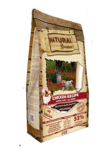 Pienso Natural Greatness de Pollo SIN Cereales Hipoalergénico Perros Cachorros y Adultos Mini - ToySaco 6 Kg + 4 Snacks Naturales Woolf 80 grs (Pescado, Cordero, Pollo y Pavo) | ANIMALUJOS