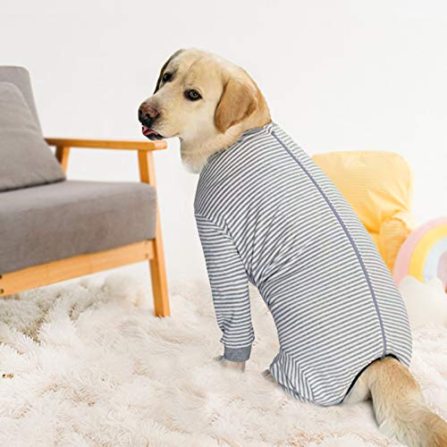 Pijama de una Pieza para Perros Grandes y medianos para la pérdida de Cabello, alergias, antifugas, protección de heridas, Alternativa de Cono (3XL, GIRS)