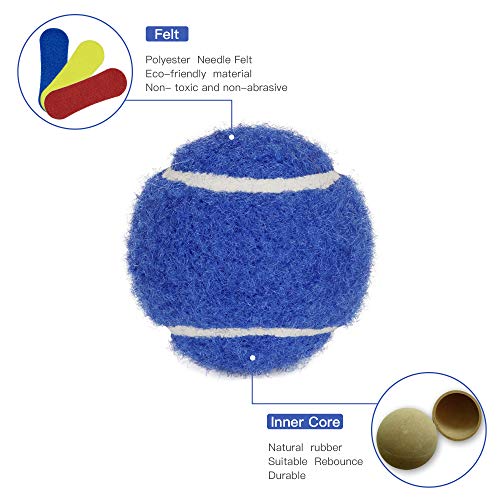 PIKASEN Pelotas de tenis pequeñas de 3,8 cm para perros – Juguete para gatos 3 colores y paquete de 12 mini pelotas de tenis para perros pequeños