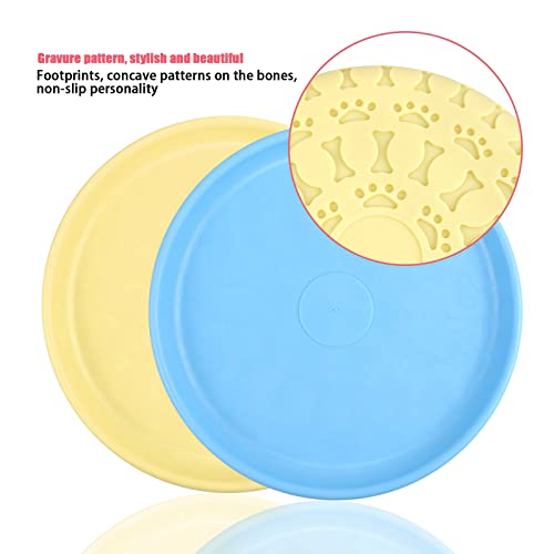 Pinsheng 2 piezas de Frisbees para Perros, Disco Flotante de Goma Platillo Volador para Perros Juguete Interactivo para Perros Medianos y Grandes (Azul + Amarillo)