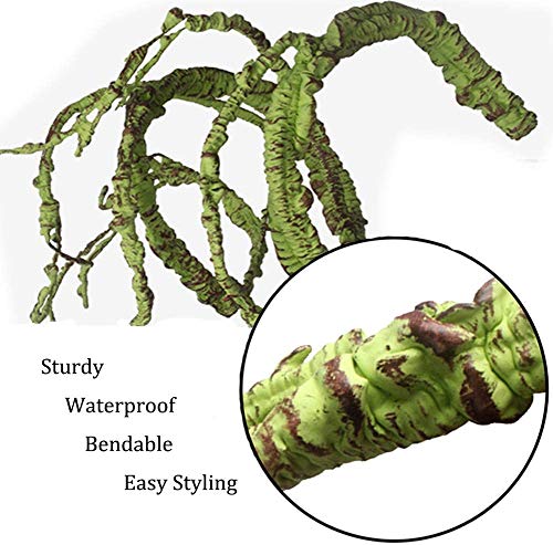 PINVNBY Flexible Bend-A-Branch Jungle Reptile Vines Escalador Artificial Plástica Hojas de Terrario Decoración para mascotas Hábitat para Lagarto, Ranas Serpientes 3 PCS