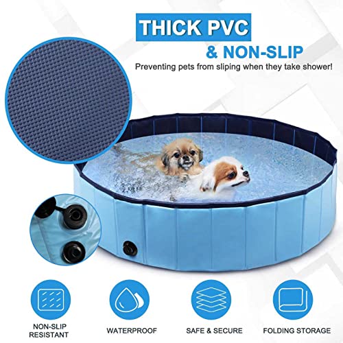 Piscina para Perros - Piscina Perros y Gatos Bañera Plegable PVC Antideslizante y Resistente al Desgaste,Juguetes de Bañera para Niños Mascotas Uso Interior Al Aire