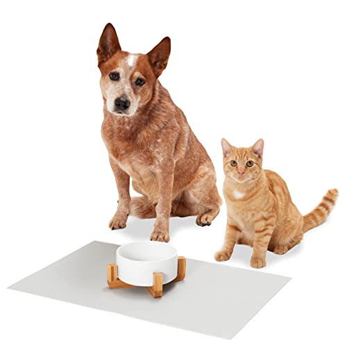 PiuPet® Alfombrilla de Silicona para Comederos de Perros y Gatos - fácil de limpiar - Alfombrilla Comedero Gato - Alfombra Comedero Perro - tamaño 60 x 40 cm