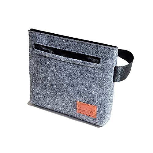 PiuPet® Bolsa de Comida para Perros, Bolsa de alimentación en Fieltro-Look, Ideal para Entrenamiento de Perros, Elegante