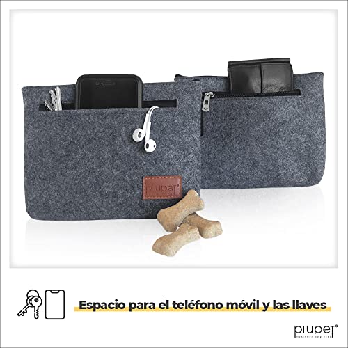 PiuPet® Bolsa de Comida para Perros, Bolsa de alimentación en Fieltro-Look, Ideal para Entrenamiento de Perros, Elegante