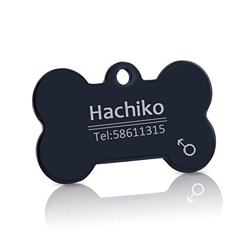 Placas Para Perros Accesorios de cuello de perro de acero inoxidable Accesorios para perros personalizados Perro Gato ID Nombre de etiqueta Teléfono Grabado gratis Múltiples idiomas Chapas Para Perros