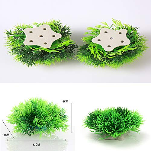 Plantas de acuario Decoraciones de pecera Tamaño Medio/9.4 pulgadas Planta Artificial Plástico Peces de Acuario Waterscape Fish Hides Tree Set (Verde)