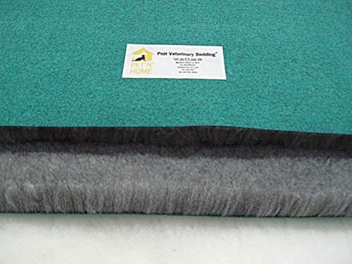 PnH Veterinary Bedding - Parte trasera verde - GRIS, MARRÓN, CARBÓN o BLANCO - Piezas de ropa de cama veterinaria - Muchos tamaños - LISTO PARA USAR, EDGE SELVAGE REMOVED (100cm x 50cm, MARRÓN)