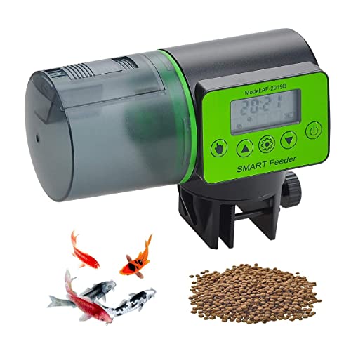 Podazz alimentador automatico Acuario de Peces para Acuario, a Prueba de Humedad Temporizador de Tanque de Acuario dispensador de Alimentos para días Festivos y Fines de Semana - Verde Claro