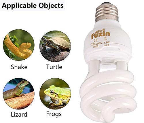 POFET Lámparas ahorradoras de energía Bombilla UVB, compacta en espiral de 13 vatios UVB 10 Bombilla de luz para reptiles apta para reptiles / serpientes / lagartos / insectos / tortugas