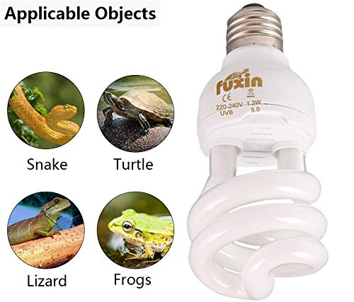 POFET Lámparas de bajo consumo Bombilla UVB, Espiral compacta 13Watts UVB 5.0 Bombilla de luz para reptiles Apta para reptiles / serpientes / lagartos /tortugas / tortugas de tipo bosque lluvioso