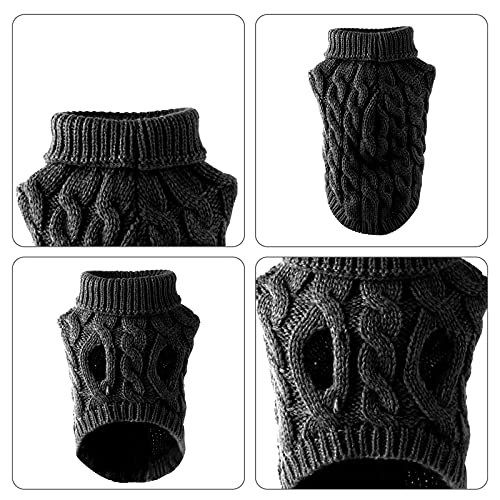 Ponacat Dog Sweaters, Pet Puppy Cold Weather Coats Fashion Clothes Turtleneck Knitting Knitwear Outwear