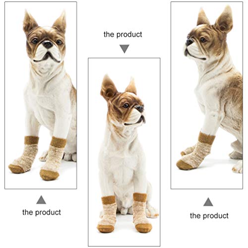 POPETPOP 4Pcs Calcetines Antideslizantes para Mascotas Protectores de Patas para Mascotas Desgaste del Piso de Madera Dura para Gato Perro Cachorro - Tamaño M