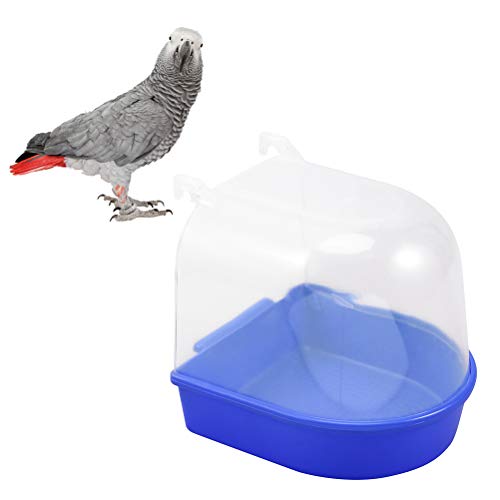 POPETPOP Baño para pájaros enjaulados con múltiples jaulas para pájaros pequeños para canarios, periquitos, loro (azul)