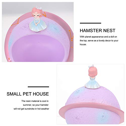 POPETPOP Casa de Hámster de Resina con Forma de Planeta de Verano Cama de Animales Pequeños para Mascotas Cerdo Holandés Nido de Hámster Ratas Erizo Rata Chinchilla Guinea Mini Casa