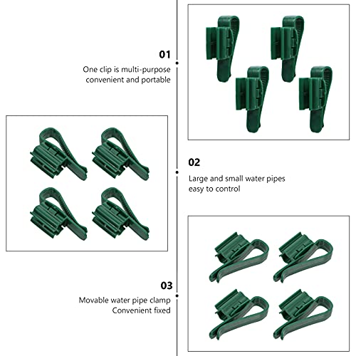 POPETPOP Clip de Montaje de Tubería de Agua para Pecera Plástico Ajustable Abrazadera de Tubo de Acuario Soporte de Manguera de Agua Soporte de Manguera Verde 4 Piezas