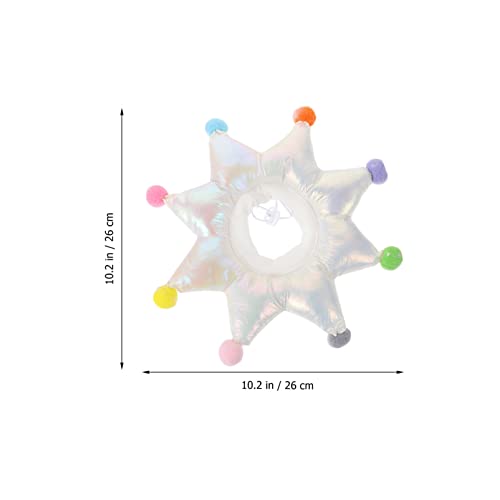 POPETPOP Collar del Cono de Recuperación Gato Precioso Pompón Estrella Mascota de Seguridad con Cuellos de E- Isabelino para La Cirugía Médica de Perro ( M )