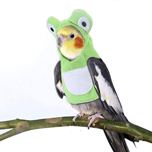 POPETPOP Disfraz de Pájaro para Pájaros Ropa de Rana para Pájaros Traje de Vuelo de Pañal para Periquitos Cockatiel Cockatoo Guacamayo Conure- Fiesta de Halloween