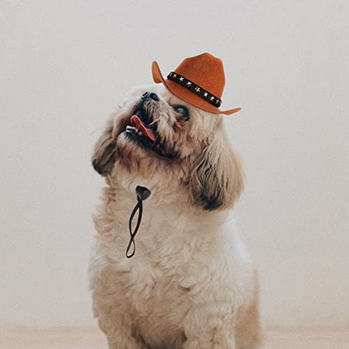 POPETPOP Funny Pet Costume Accessories Set Cowboy Hat Costume Disfraz Accesorio Cat Pequeño Perro Cowboy Hat Holiday Costume Pet Party Decoration