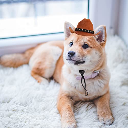 POPETPOP Funny Pet Costume Accessories Set Cowboy Hat Costume Disfraz Accesorio Cat Pequeño Perro Cowboy Hat Holiday Costume Pet Party Decoration