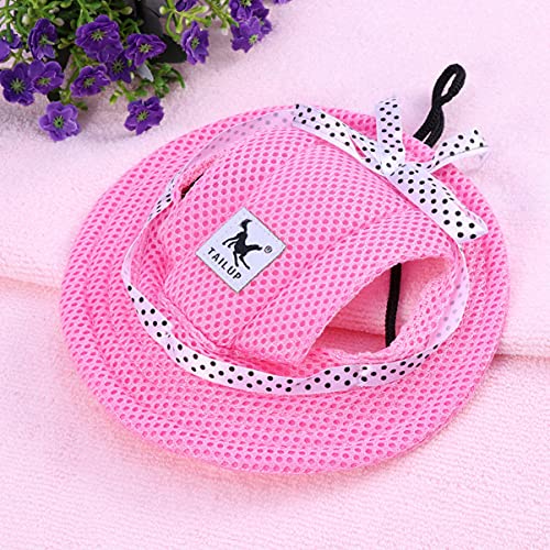 POPETPOP Gorra Visera para Perro- Mascota Malla Porosa Gorra de Gorra de Béisbol Aire Libre con Agujeros para Las Orejas para Perros Pequeños (Rosa)