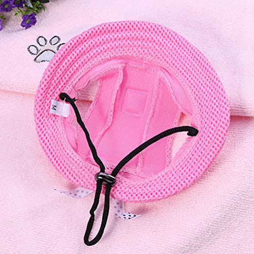 POPETPOP Gorra Visera para Perro- Mascota Malla Porosa Gorra de Gorra de Béisbol Aire Libre con Agujeros para Las Orejas para Perros Pequeños (Rosa)