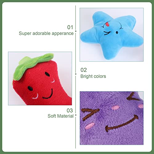 POPETPOP Juguetes Chirriantes para Perros- 9Pcs Felpa Chirriante Vegetales Perro Juguete- Perro Relleno Peluche Frutas Juguetes- Dentición Chirriante Juguetes para Perros Pequeños