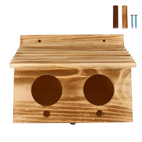 POPETPOP Periquito Caja Nido Pájaro Casa de Madera Periquito Caja de Cría Loro Caja de Apareamiento para Agapornis Loros Cacatúa Pinzón Canario