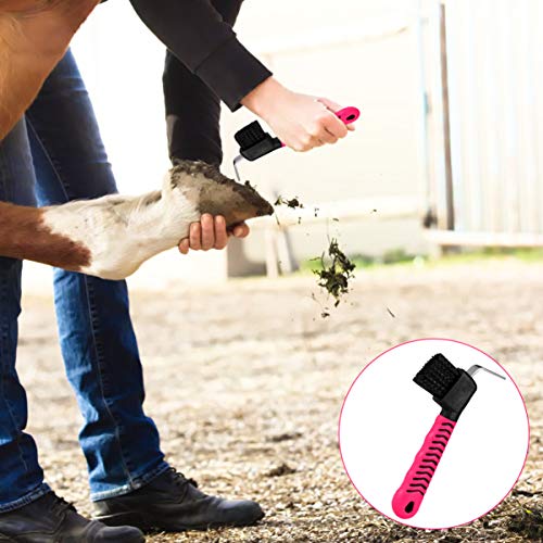 POPETPOP Rascador de pezuñas para caballos, Púa para Pezuñas de Caballo Cómoda Y Suave Púas para Pezuñas Herramientas para El Cuidado del Caballo Púa para Pezuñas con Cepillo