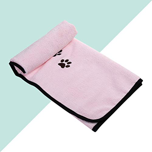 Popopop - Toalla para perro súper absorbente para mascotas de secado rápido, toalla para perros pequeños, medianos, grandes, perros y gatos rosa (19,7 x 35,4 pulgadas)