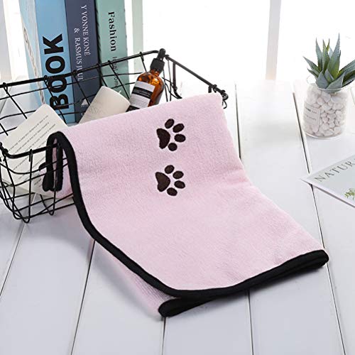 Popopop - Toalla para perro súper absorbente para mascotas de secado rápido, toalla para perros pequeños, medianos, grandes, perros y gatos rosa (19,7 x 35,4 pulgadas)