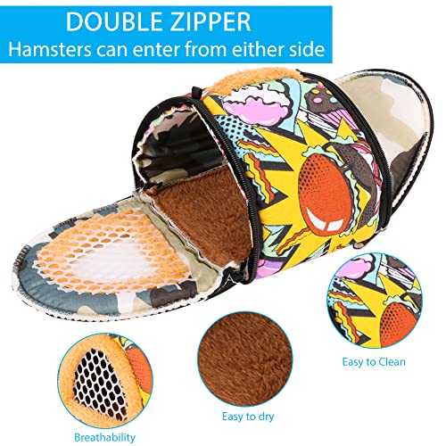 Portador de Hámster, Upkey Transportin Conejo con Correas de Nailon,Cálido Transpirable Transportin Hamster,Plegable Transportin Cobaya con Cremallera,Portador De Hámster para Hámster Animal Pequeño