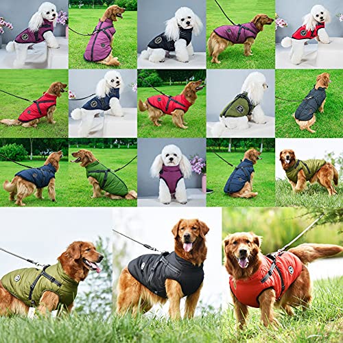 Poseca Ropa para Perros para Perros pequeños Abrigo para Perros Chaqueta de Invierno Ropa para Perros Abrigo para Perros Chaqueta para Perros de Invierno cálido con arnés para Perros pequeños