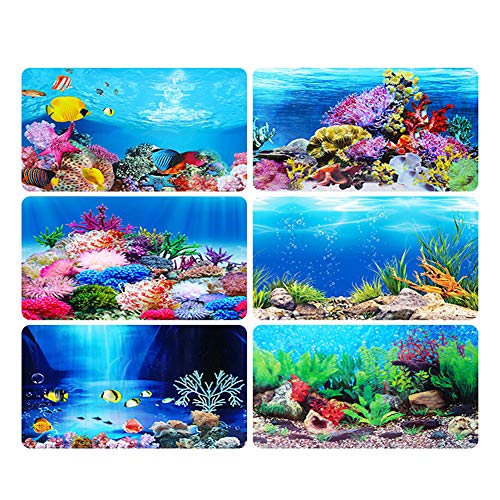 ppactvo Fondo Acuario DecoracióN Acuario 3D HD Tridimensional Decoracion Peceras Y Acuarios Doble Cara Pegatinas De Pecera Adornos para Peceras Acuario Decoracion para Pecera Random Pattern,62 * 40cm