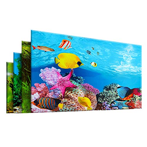 ppactvo Fondo Acuario DecoracióN Acuario 3D HD Tridimensional Decoracion Peceras Y Acuarios Doble Cara Pegatinas De Pecera Adornos para Peceras Acuario Decoracion para Pecera Random Pattern,62 * 40cm