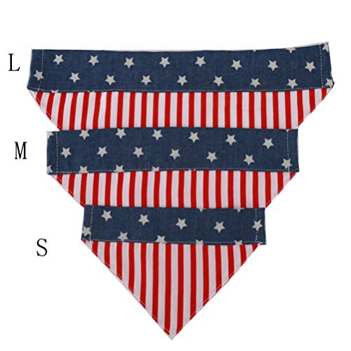 PRETYZOOM USA bandera perro bandana con hebilla julio 4. Toalla de mano con forma de triángulo, tamaño S