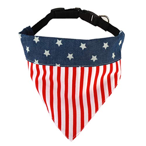 PRETYZOOM USA bandera perro bandana con hebilla julio 4. Toalla de mano con forma de triángulo, tamaño S