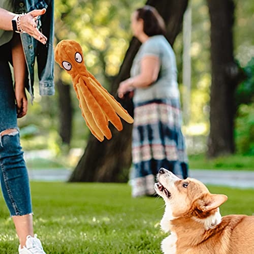 Priksia Juguetes para perros, sin relleno, adiestramiento de dentición, juguete duradero de peluche para perros con papel arrugado interactivo para el aburrimiento (amarillo)