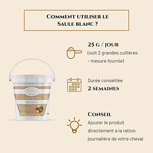 Prince Equin Salle blanca - Complemento nutricional esquino - Apaise Les Articulations & Mejora la flexibilidad - Cubo 1 kg - Marca francesa