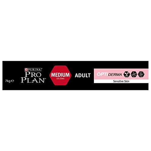 Pro Plan - Medium Adult Sensitive Skin con Optiderma, Rico en salmón – 7 kg – Pienso para Perros Adultos de tamaño Mediano